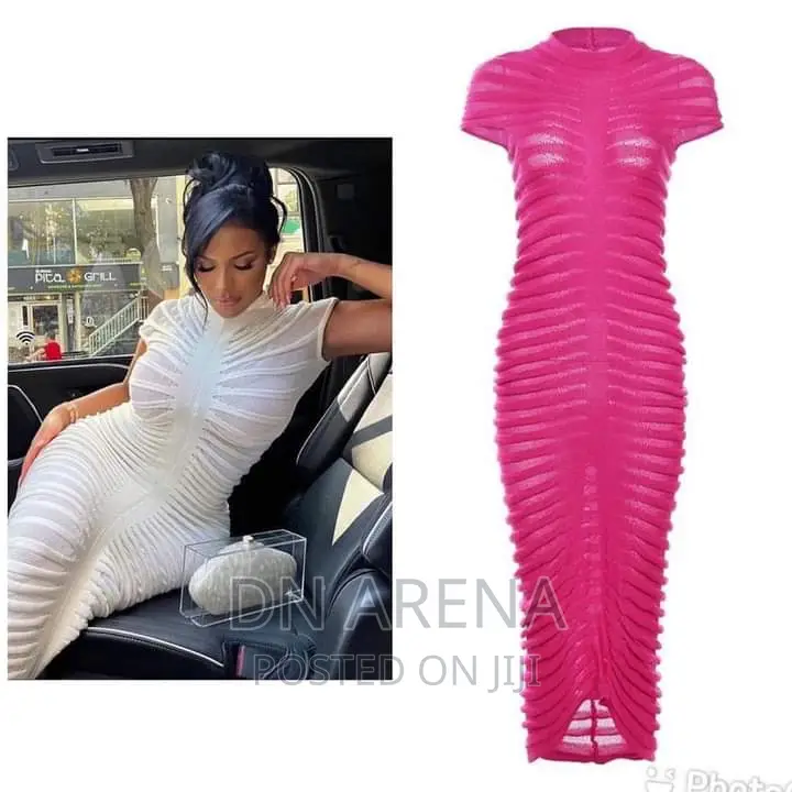 Crunched in Knitted Bodycon Dress Size M to 2xl
