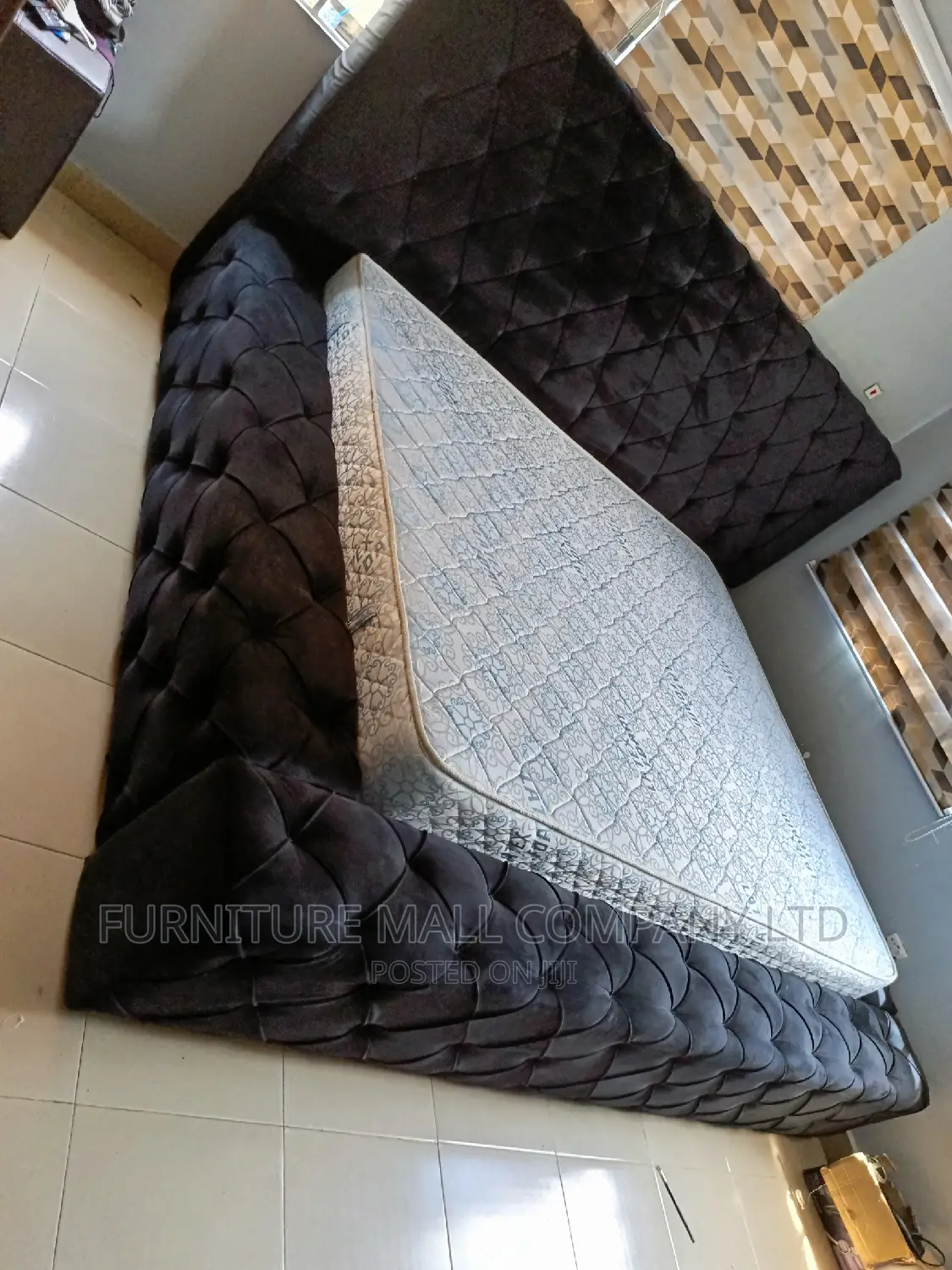 New Black Kings Bed With Mattress  . Free Delivery