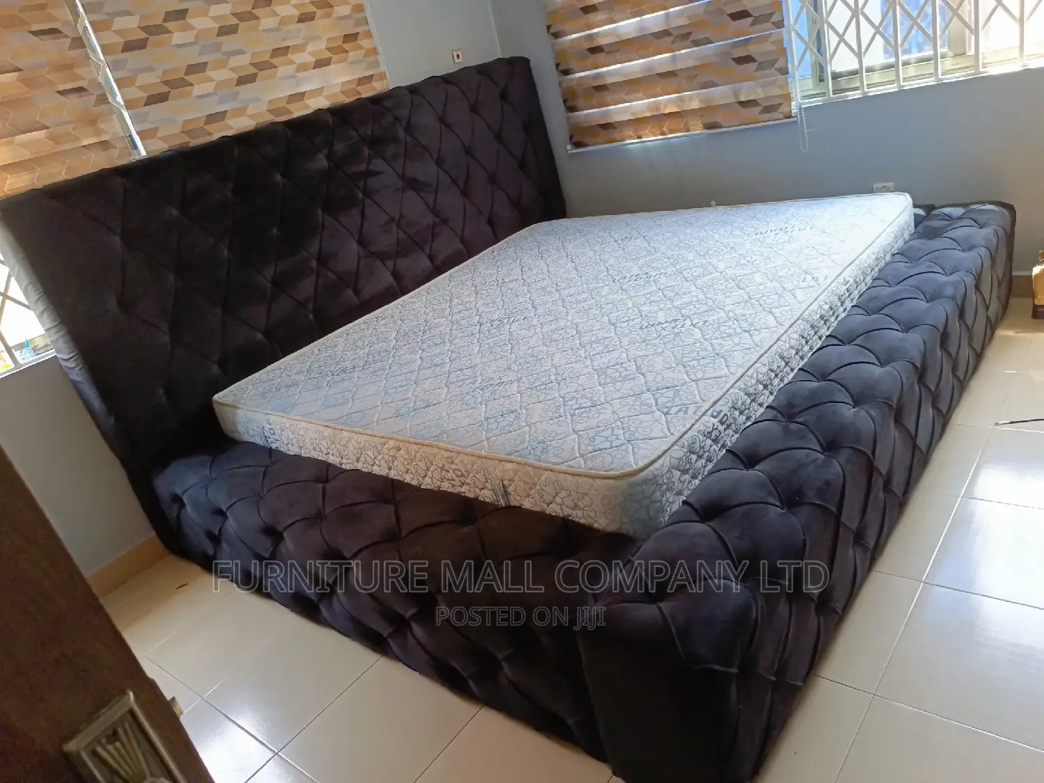 New Black Kings Bed With Mattress  . Free Delivery