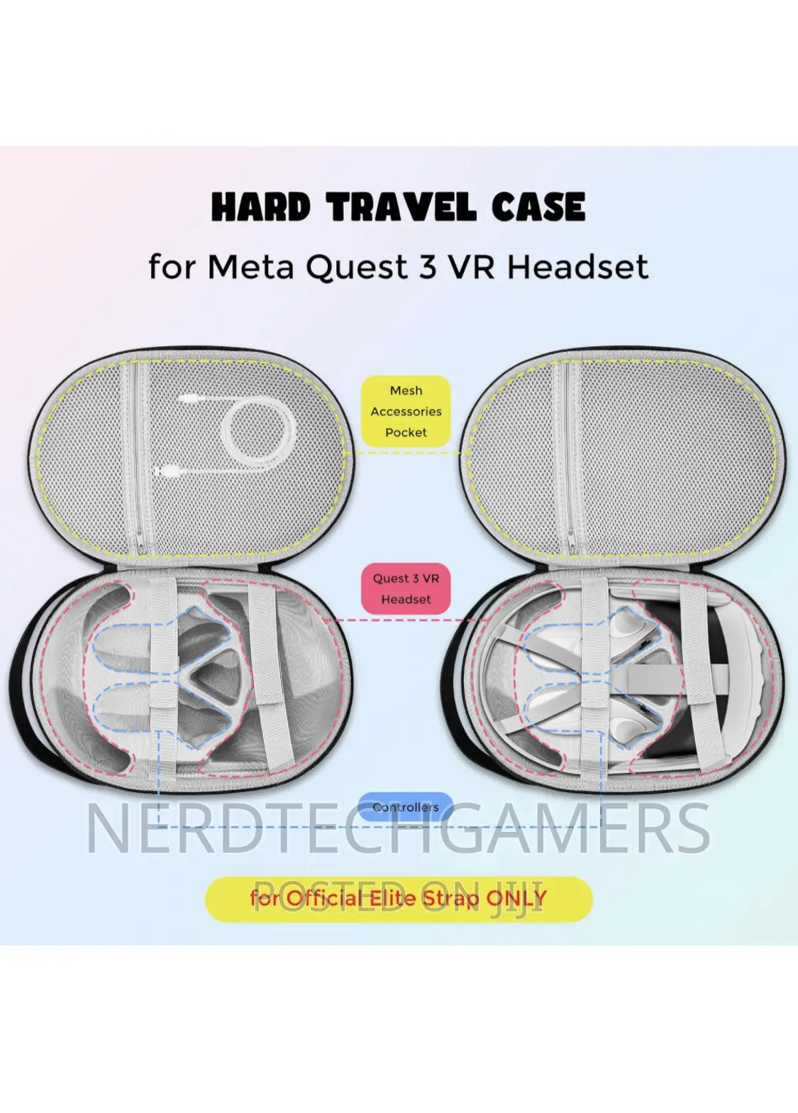 Meta Quest 3 Vr Headset Gaming Controller, Shockproof Bag