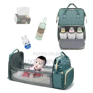 3 in 1 Diaper Bag Backpack With Changing Foldable Bassinet