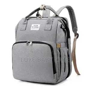 3 in 1 Diaper Bag Backpack With Changing Foldable Bassinet