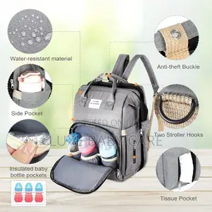 3 in 1 Diaper Bag Backpack With Changing Foldable Bassinet
