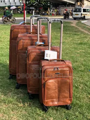4piece Sets Luggage Expandable Suitcase Luggage, BROWN COLOR