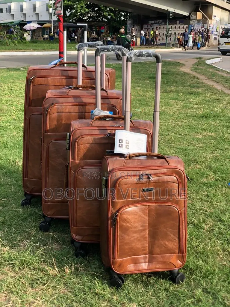 4piece Sets Luggage Expandable Suitcase Luggage, BROWN COLOR