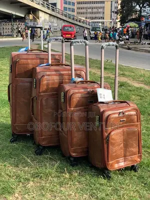 4piece Sets Luggage Expandable Suitcase Luggage, BROWN COLOR