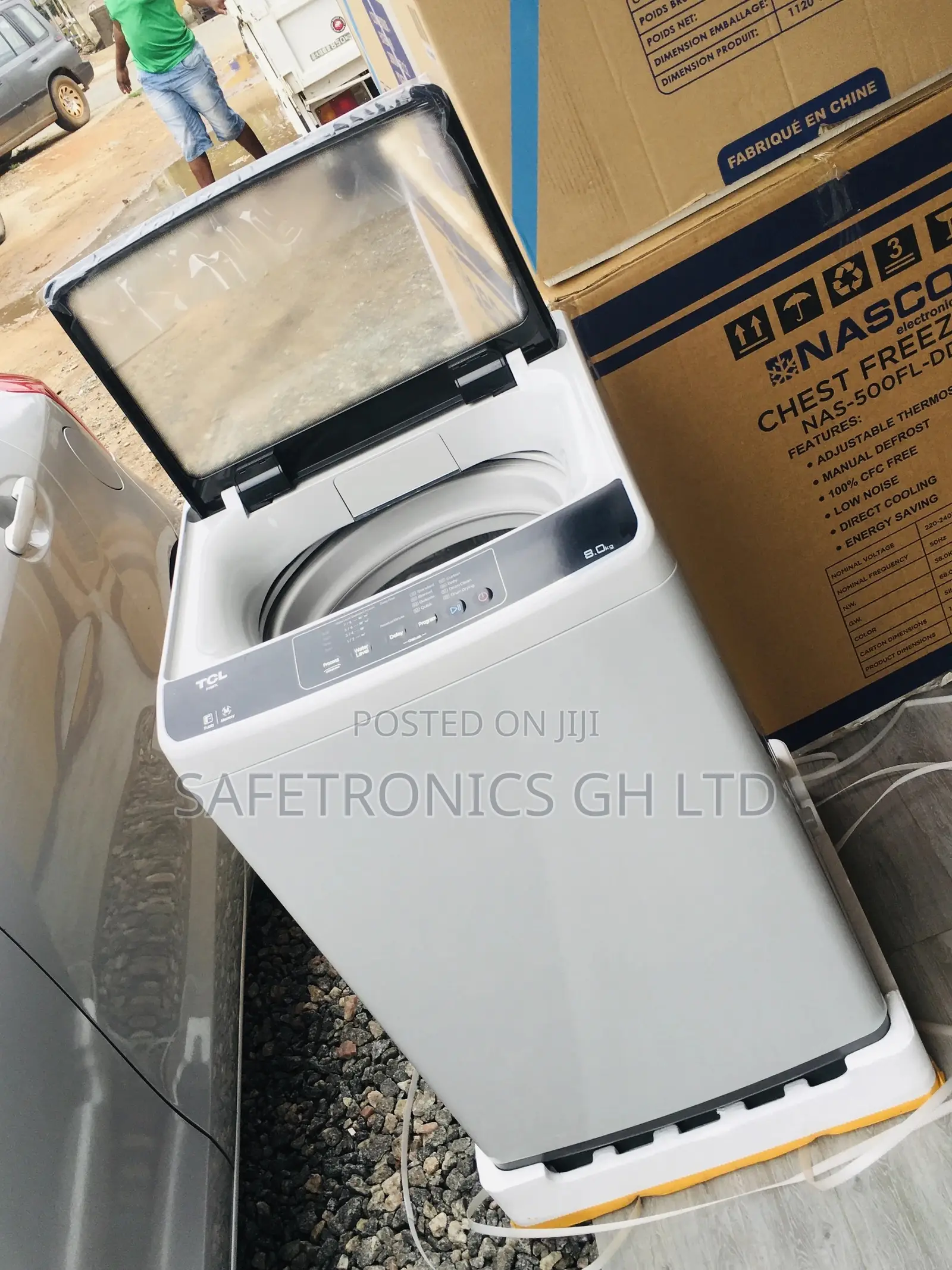 Topload Washingmachine 8kg TCL Semiautomatic Gray