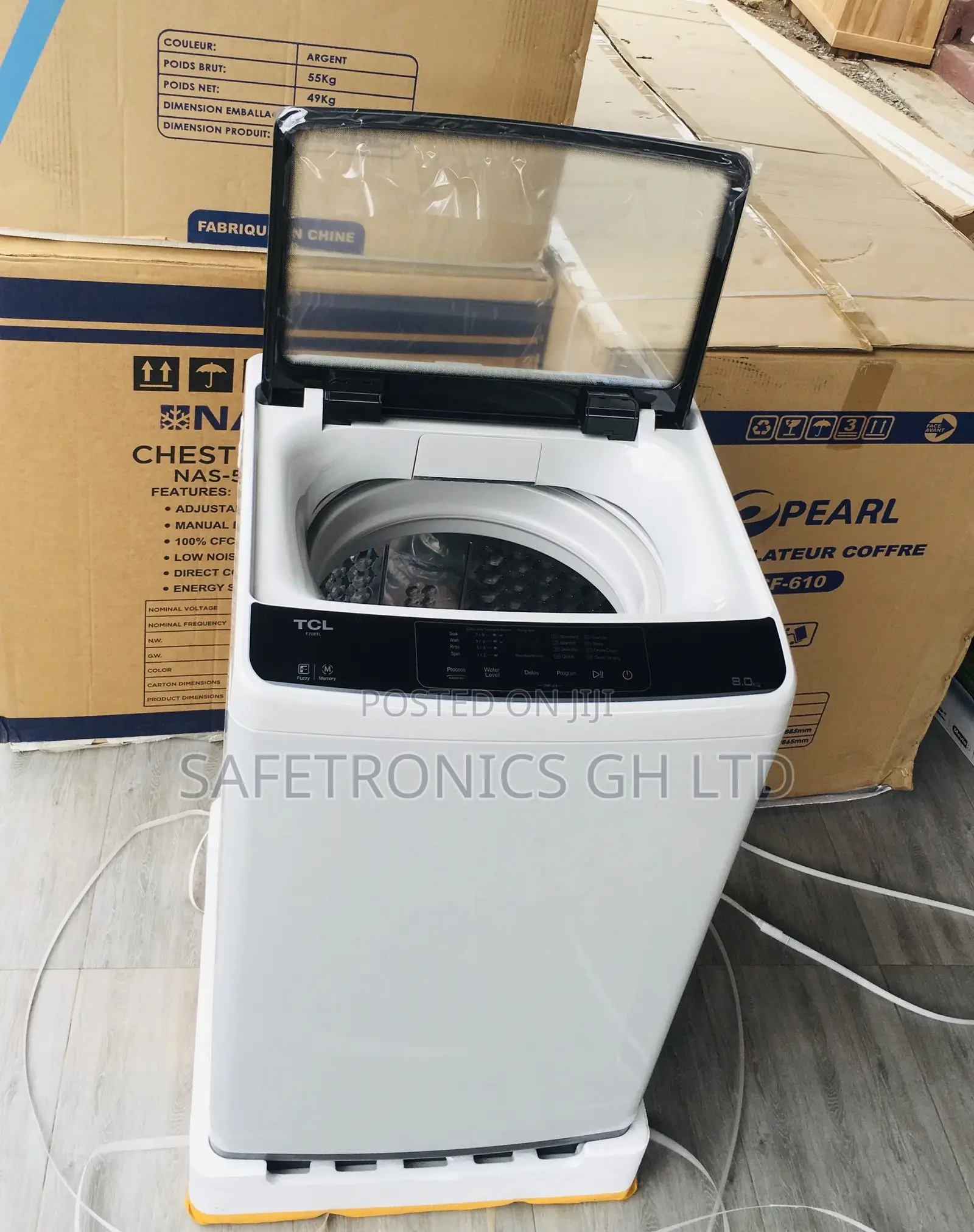Topload Semiautomatic TCL 8kg Electric Washingmachine Gray