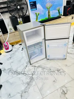 Table Top Fridge Pearl 10T Double Door Mini Size Grey
