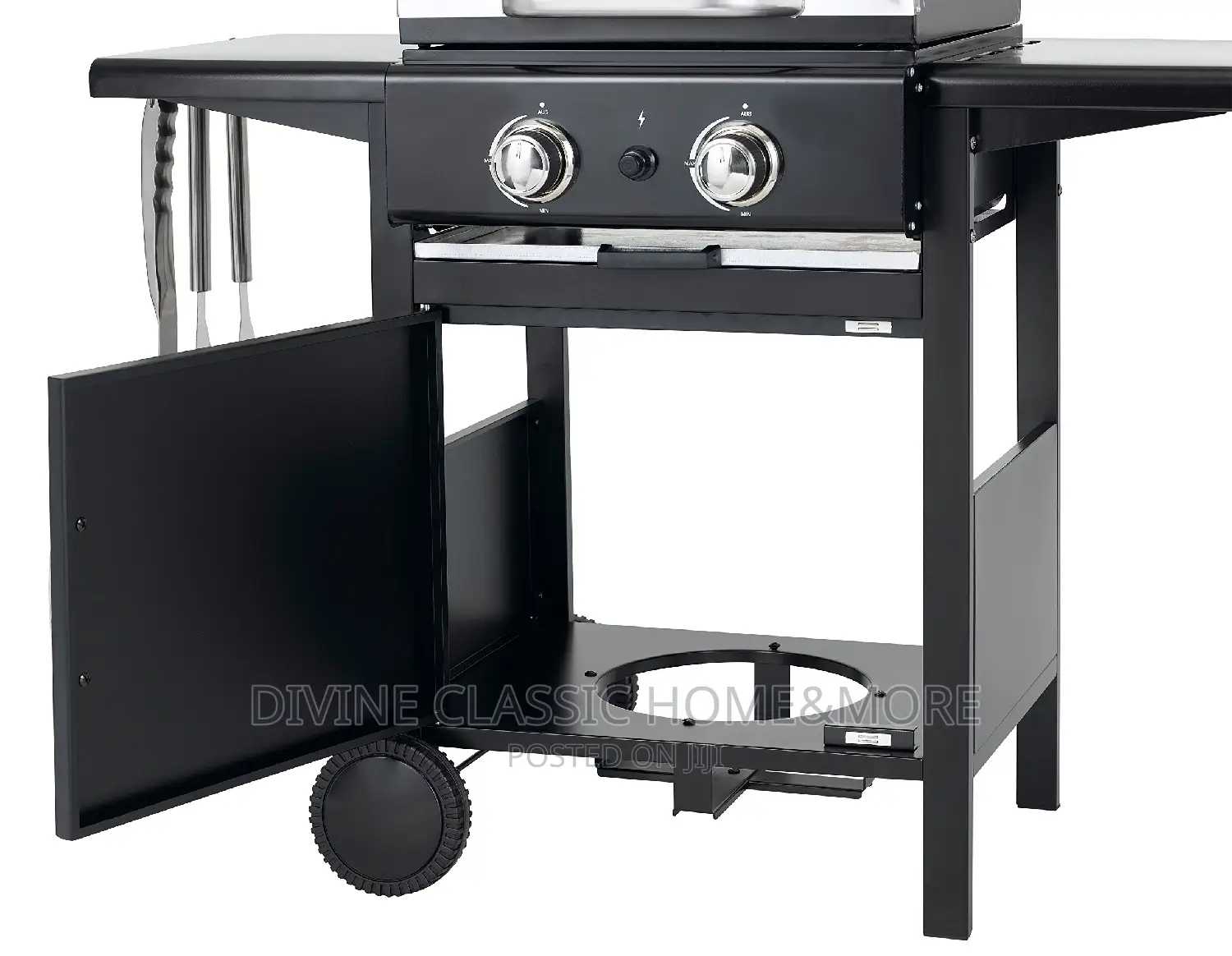 Tepro 2 Burner Gas BBQ Grill With Shelves Wheels