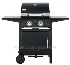 Tepro 2 Burner Gas BBQ Grill With Shelves Wheels