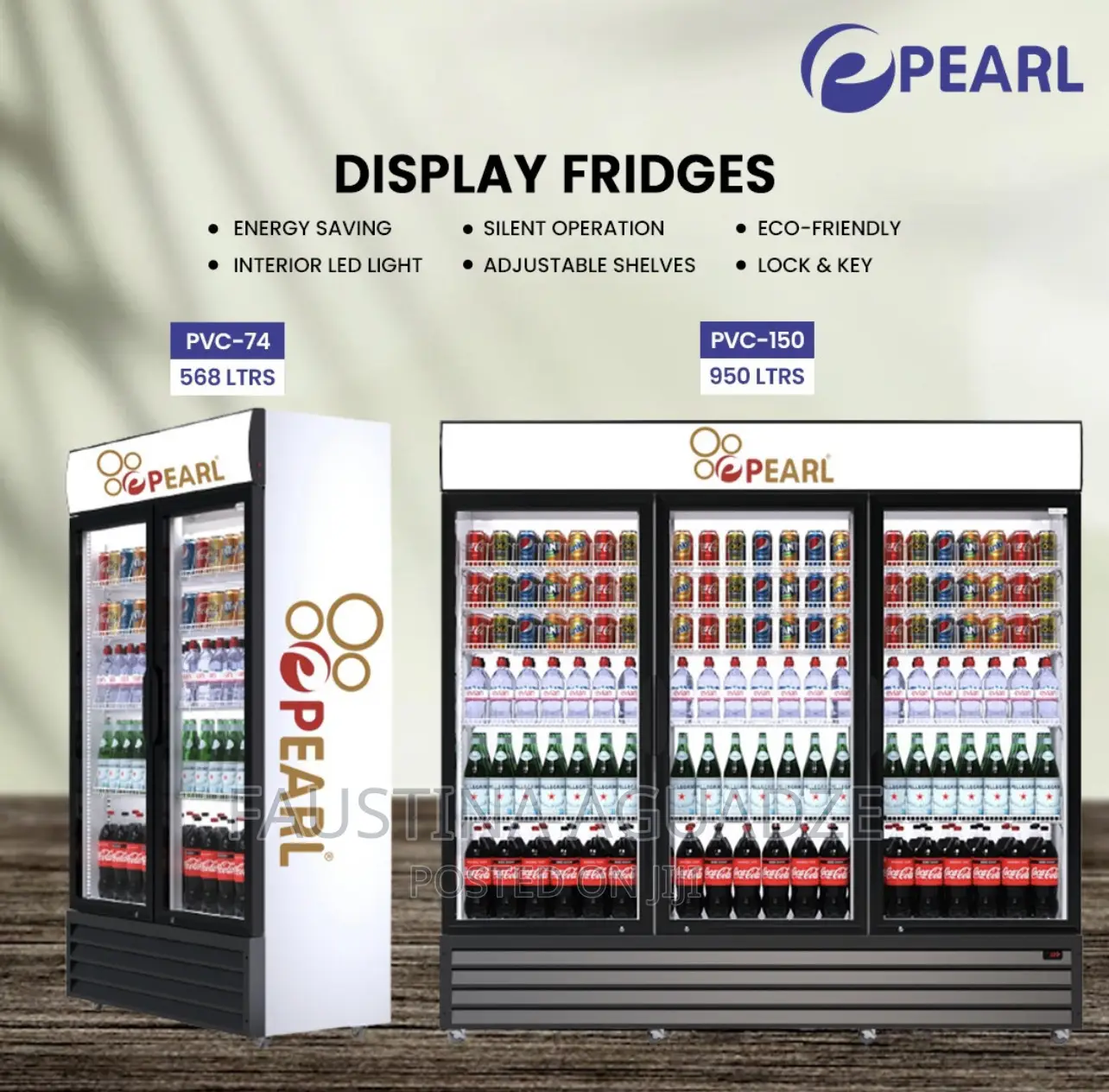 Pearl PVC 150 3 Doors Display Fridge