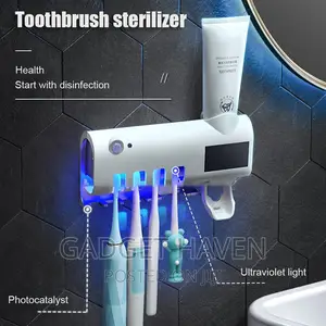 UV Sterilizer Toothbrush Holder and Toothpaste Dispensers