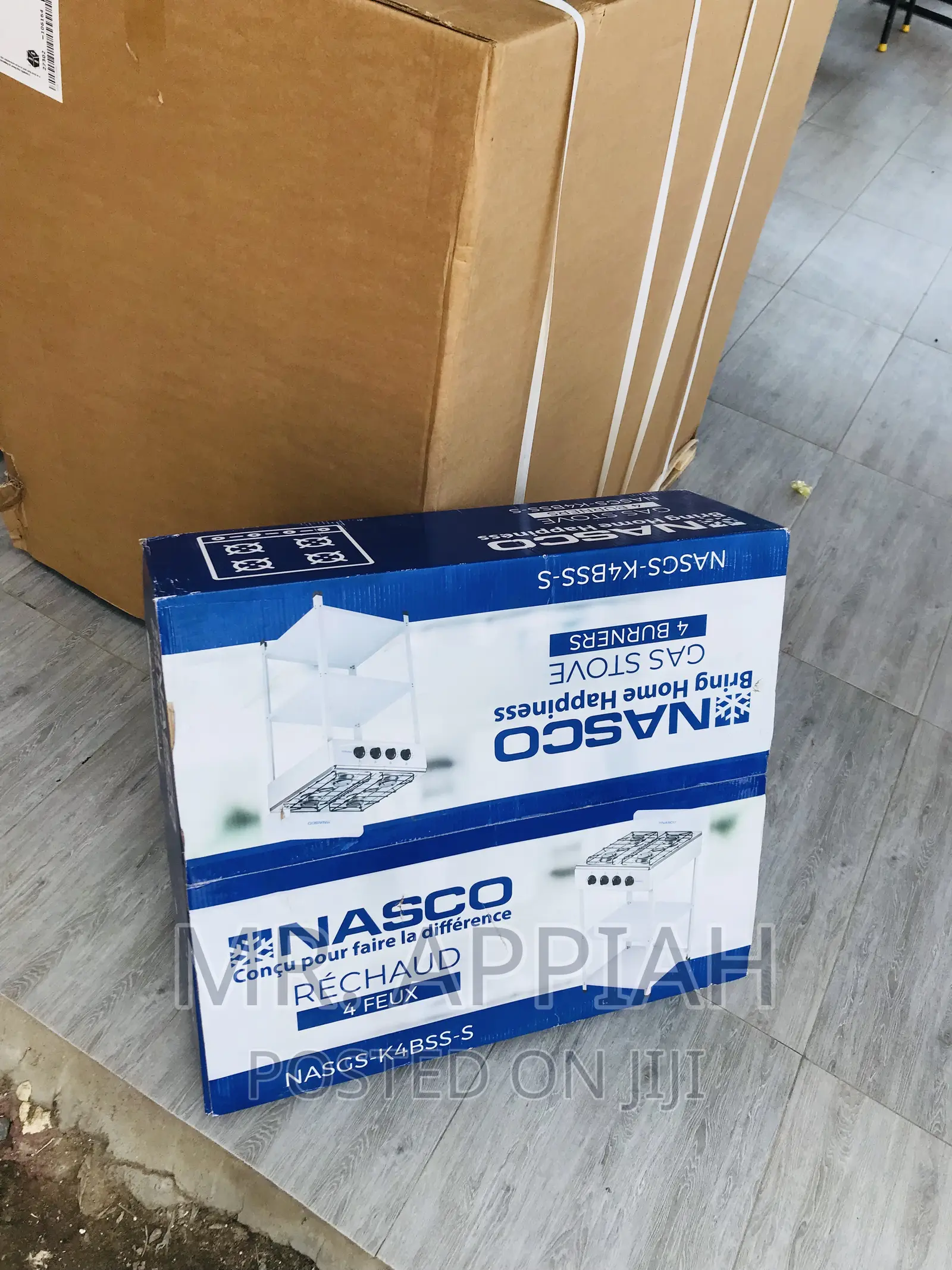 Easy to Use Nasco 4 Gas Burner With Shelves(White).