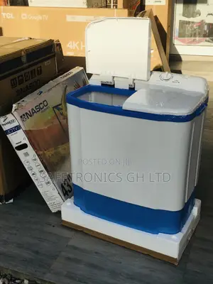 White/Blue Washingmachine Topload Semiautomatic Nasco 7kg