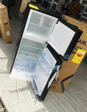 PF-16T Doubledoor Pearl Black Glass Topfreezer Fridge