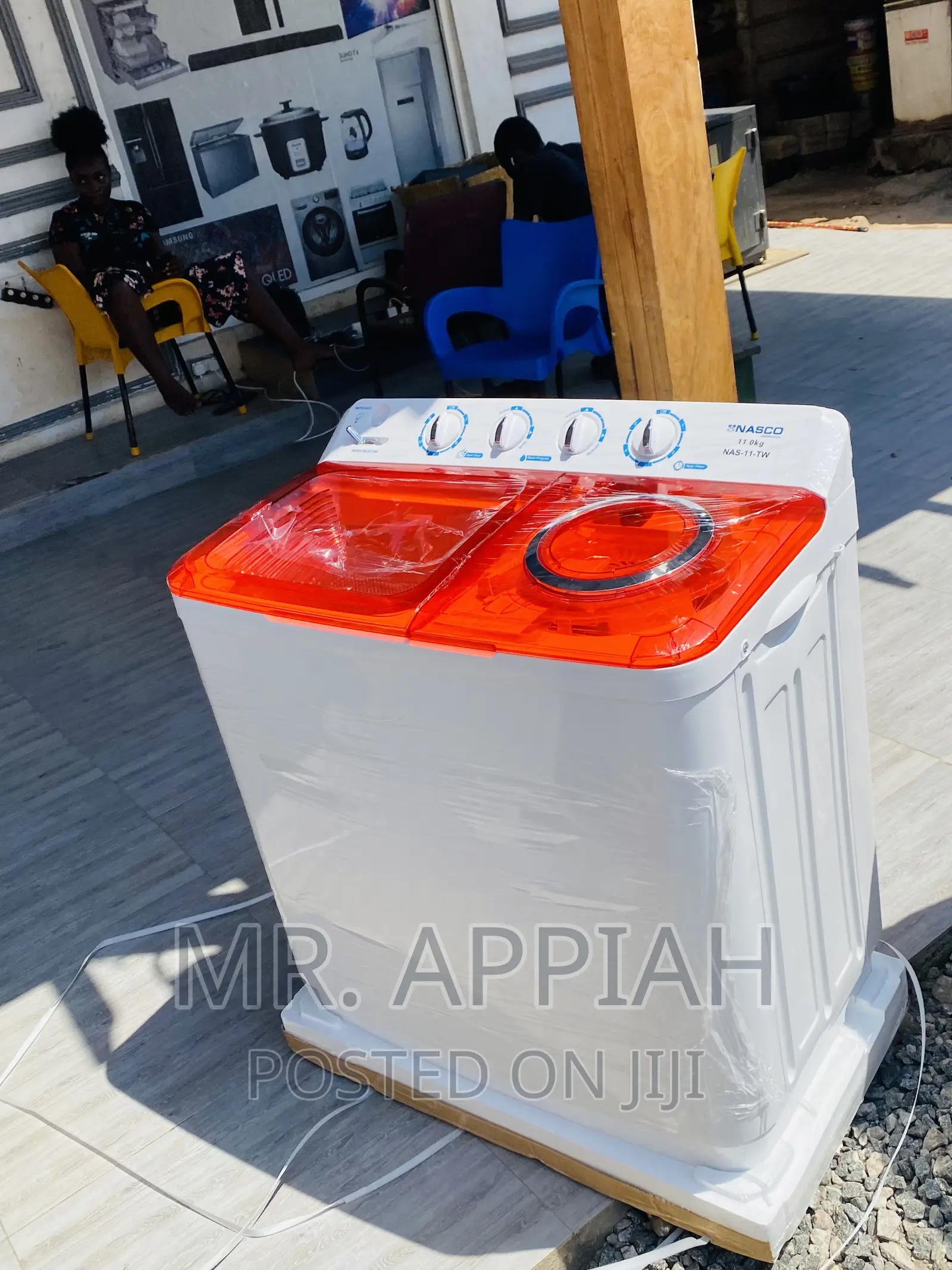 Shop Authentic Nasco11kg Spin/Dry Washingmachine(White/Red)