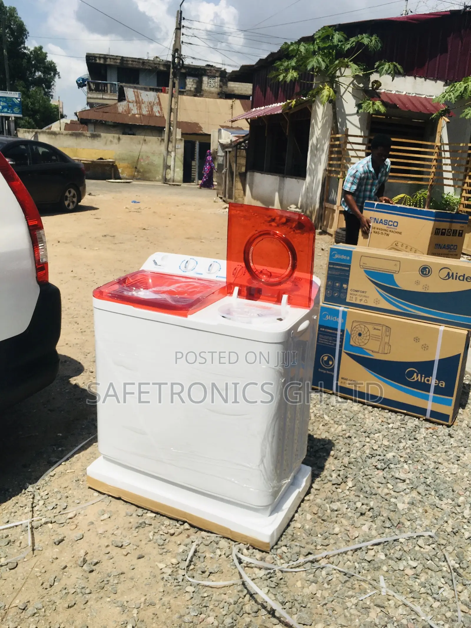 Nasco Red/White Washingmachine Topload Semiautomatic 11KG