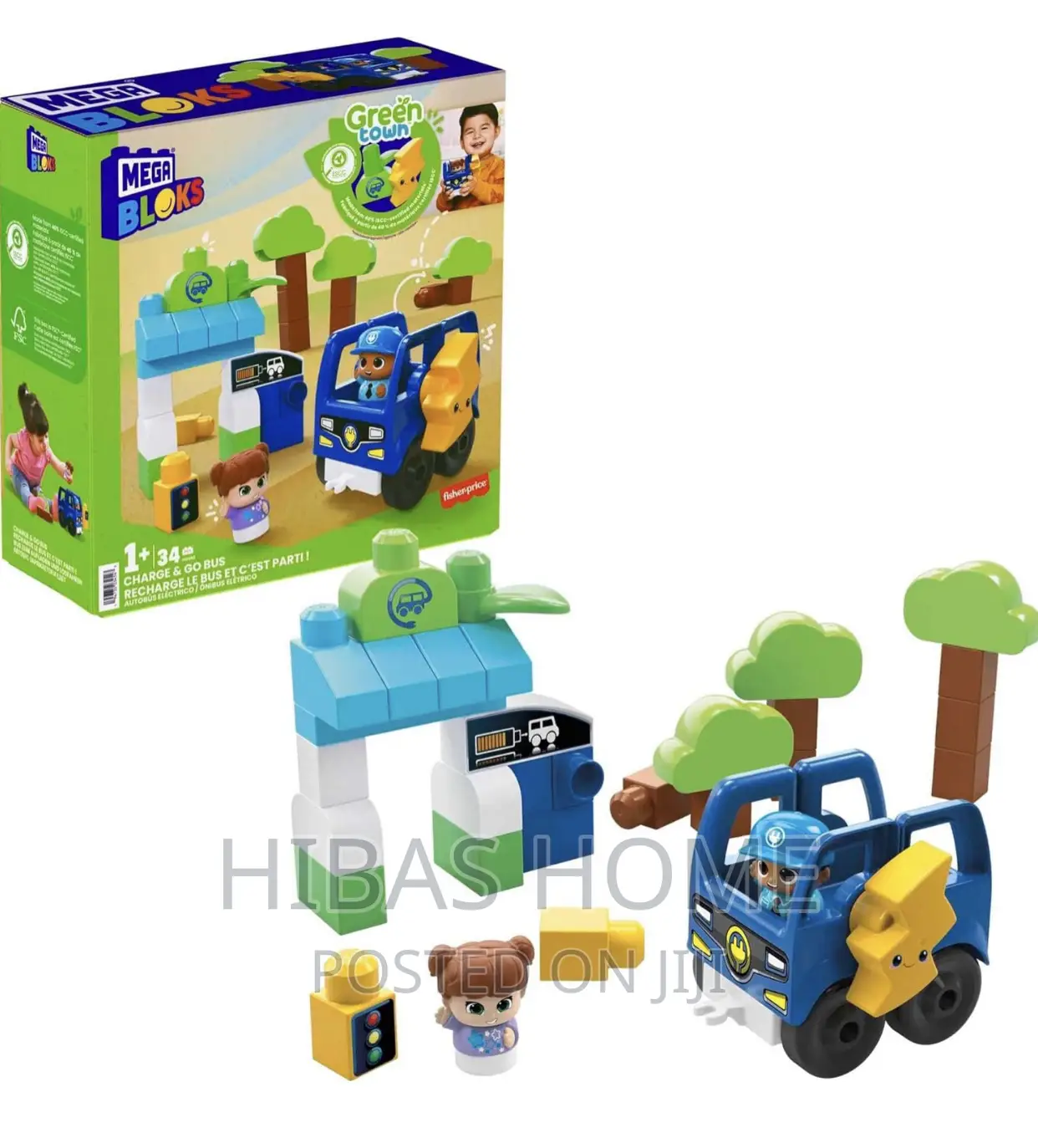 Mega Blocks Green Building Blocks 36 Pieces Rechargeable