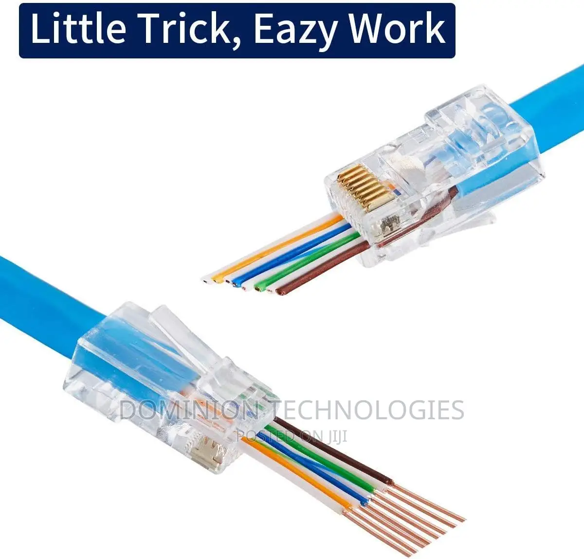 RJ45 Connectors CAT6 Pass Through Connectors Ends