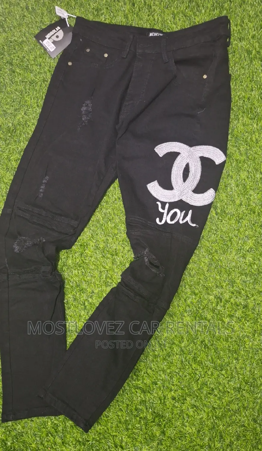 Men's Ripped Black Jeans for Sale in Ghana