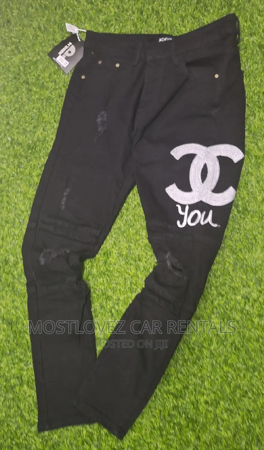 Men's Ripped Black Jeans for Sale in Ghana