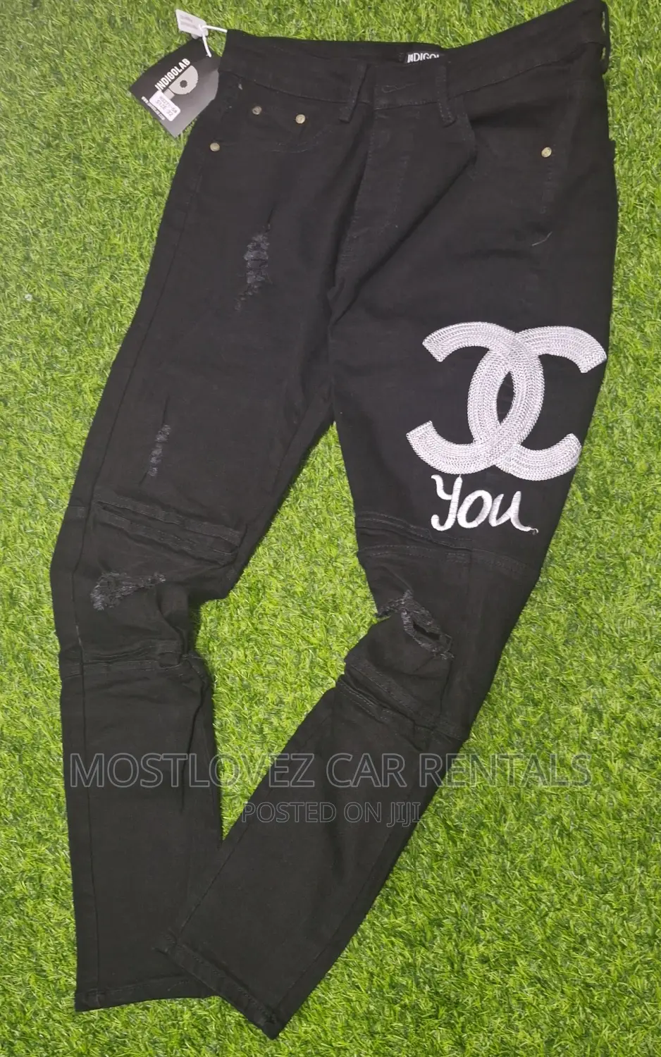 Men's Ripped Black Jeans for Sale in Ghana