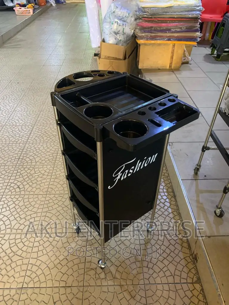Fashion Saloon Trolley Rolex Stand With Wheels Black