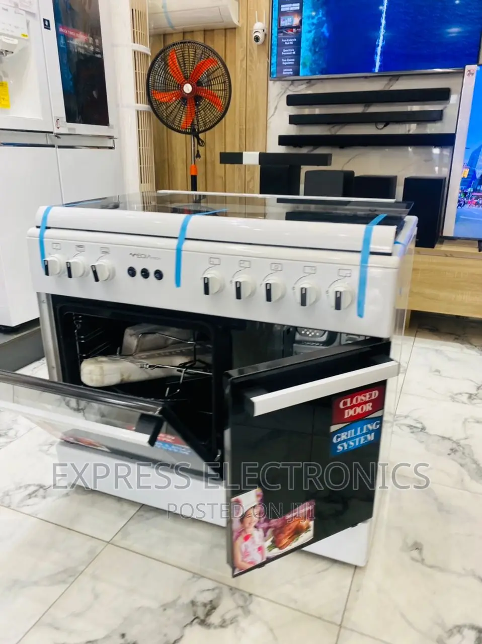 60/90 Gas Cooker 5burner Oven White Rotisserie Midea