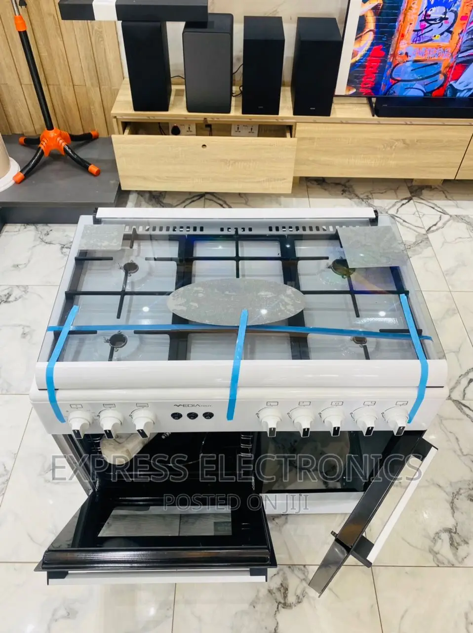 Better Price for Midea White Gas Cooker Oven Grill 5burner