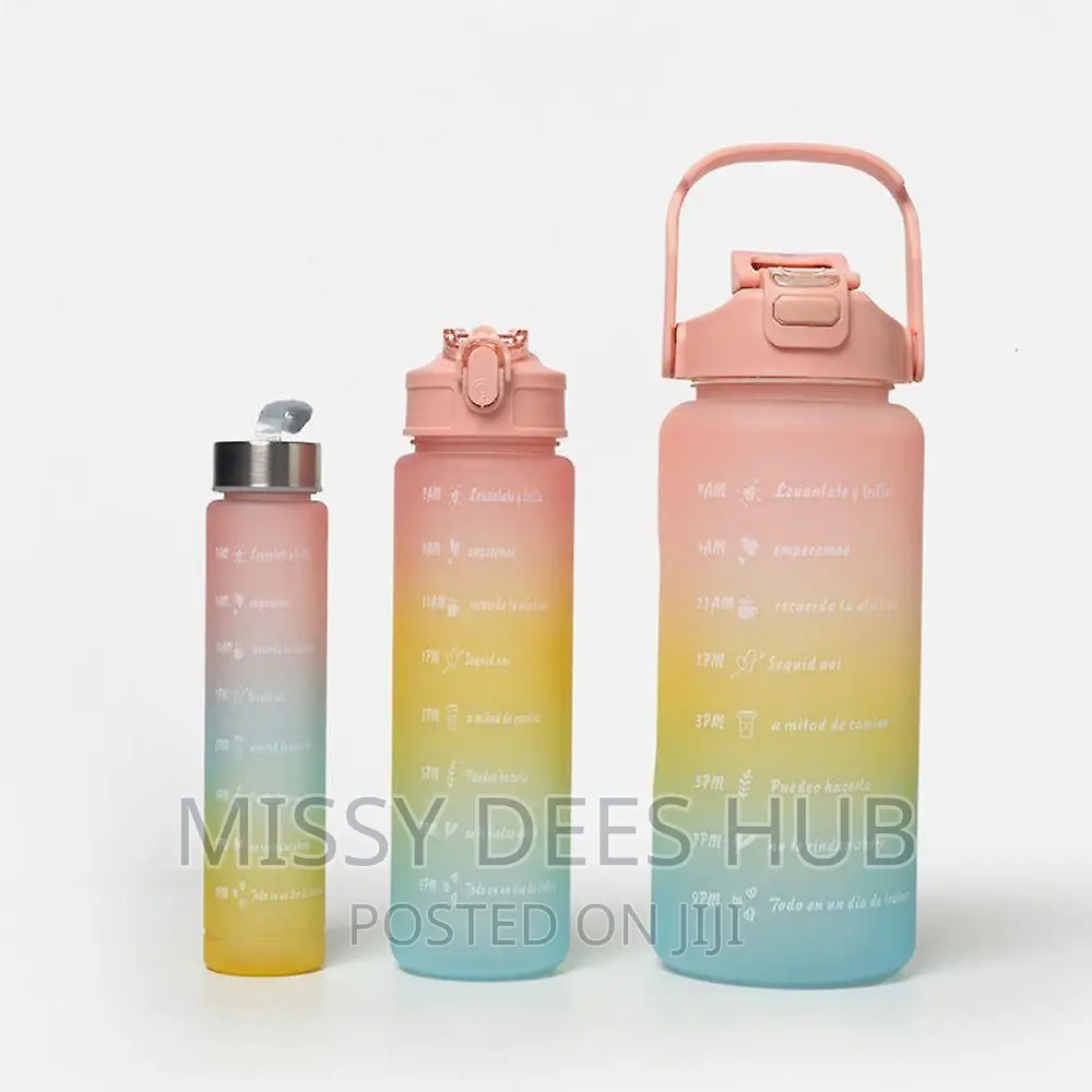 3pcs Bottles With Motivational Time Marker