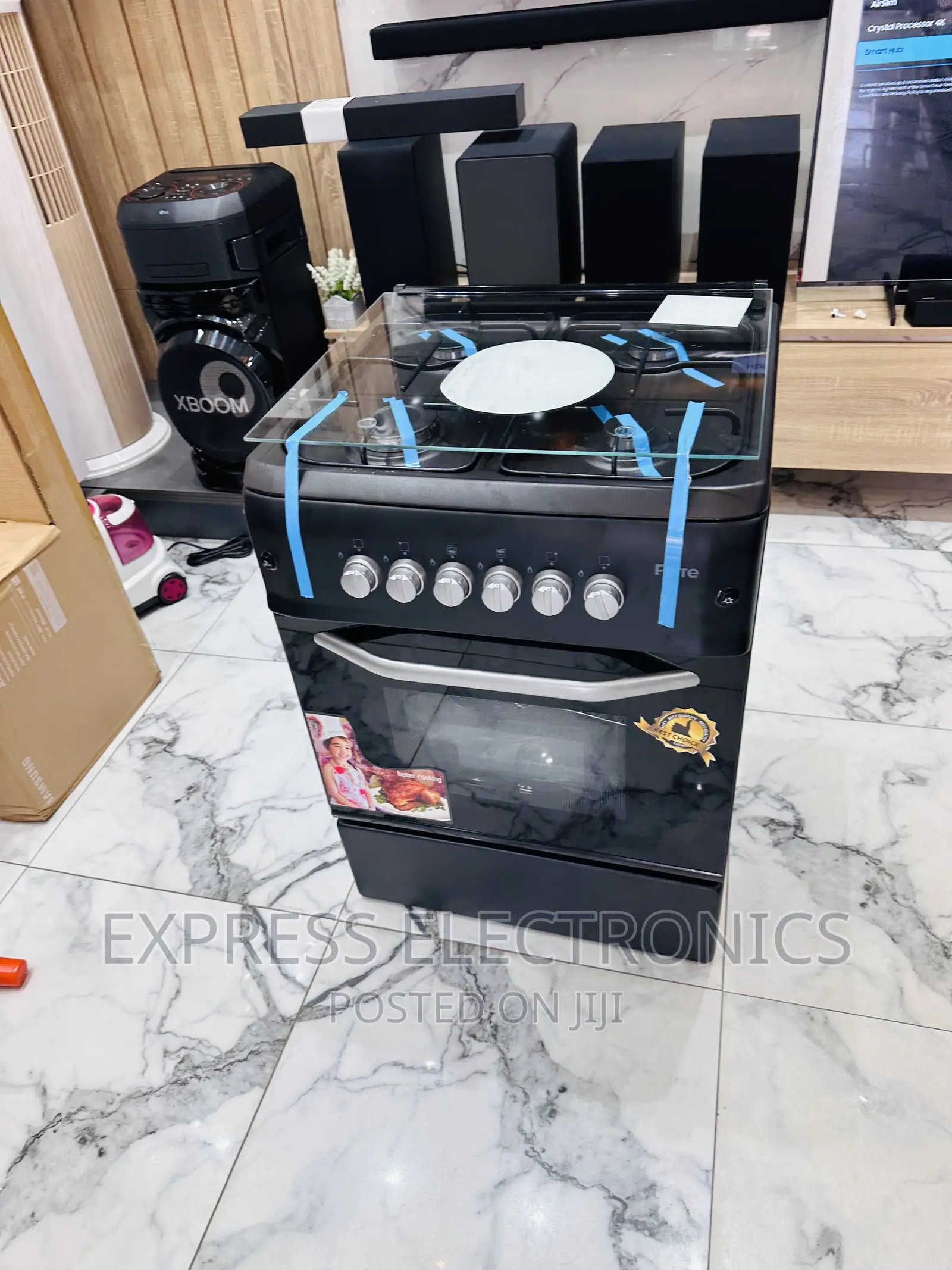 Ferre Black Gas Cooker Oven 60/60 Smart 4burner Oven Grill