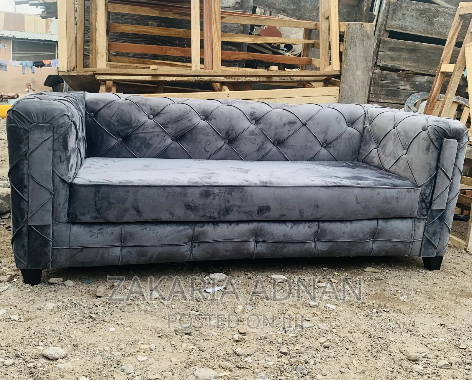 3 Seats Furniture Gray