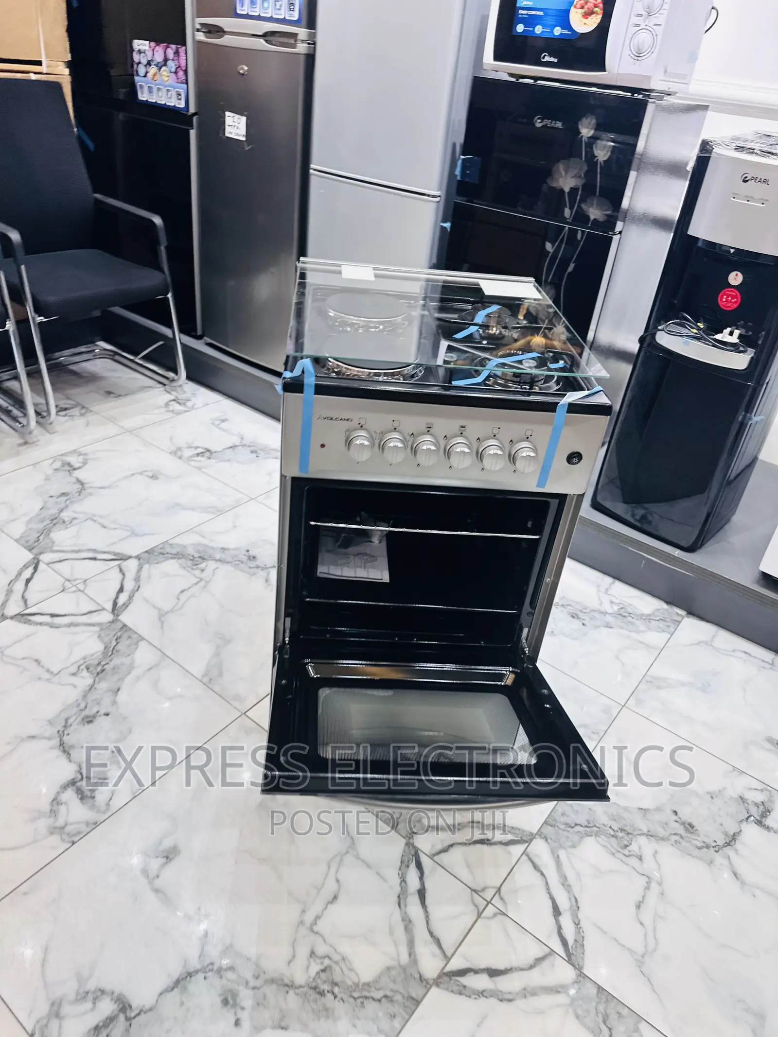 Free Standing Gas Electric Cooker Oven 2-2 Sliver Color