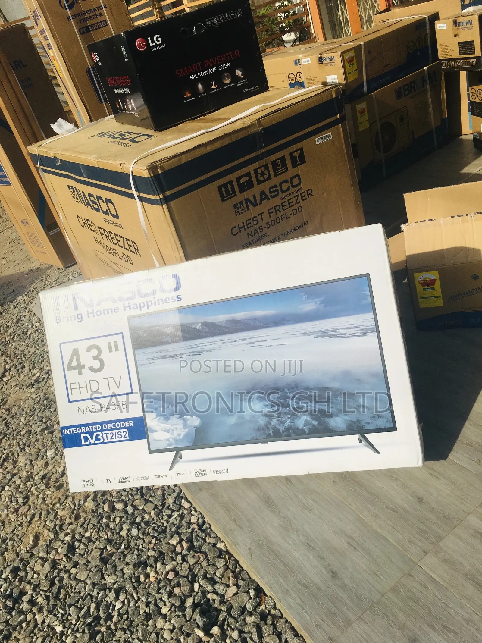 Glossy LED 43 Inches Digital Black Satelliet Nasco Tv 