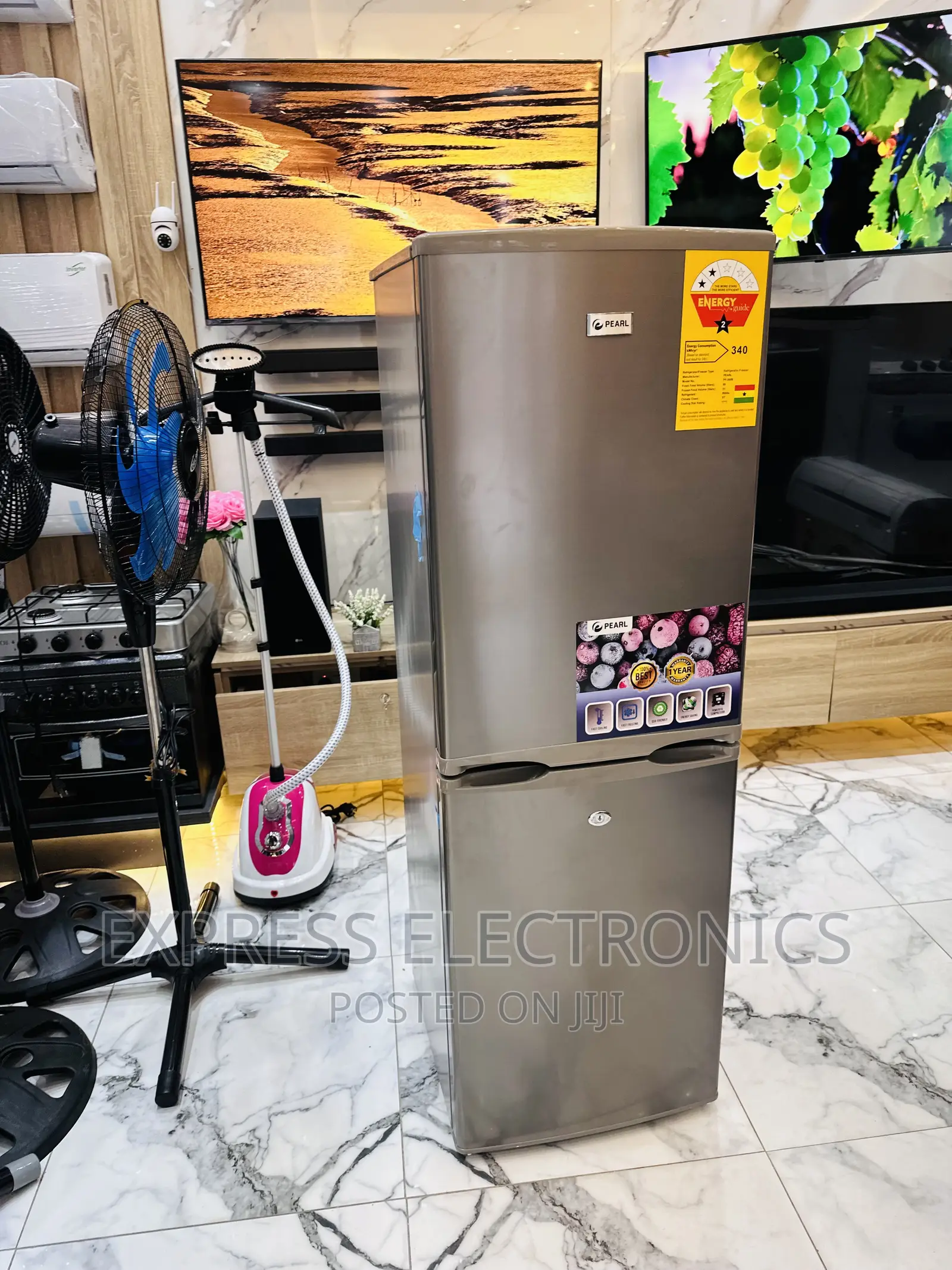 Classy Sleek Grey Pearl 200B Double Door Fridge