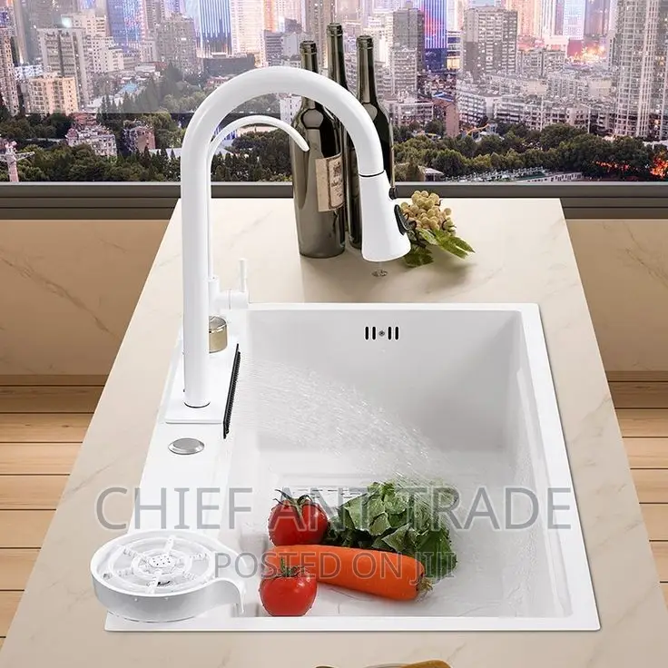 Waterfall Kitchen Sink White