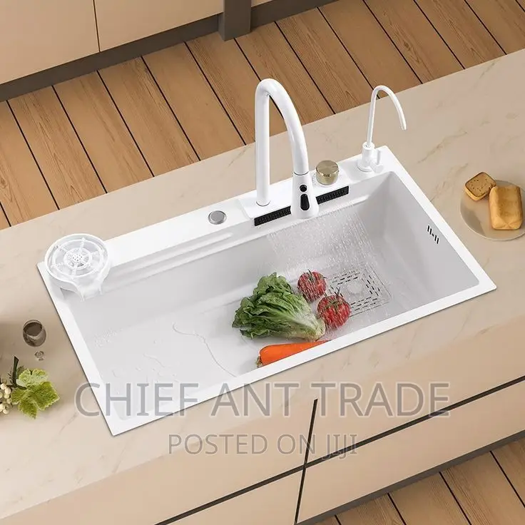 Waterfall Kitchen Sink White