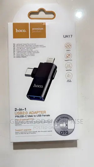 Hoco UA17 Lighting / Type C Male to USB Female OTG Adapter