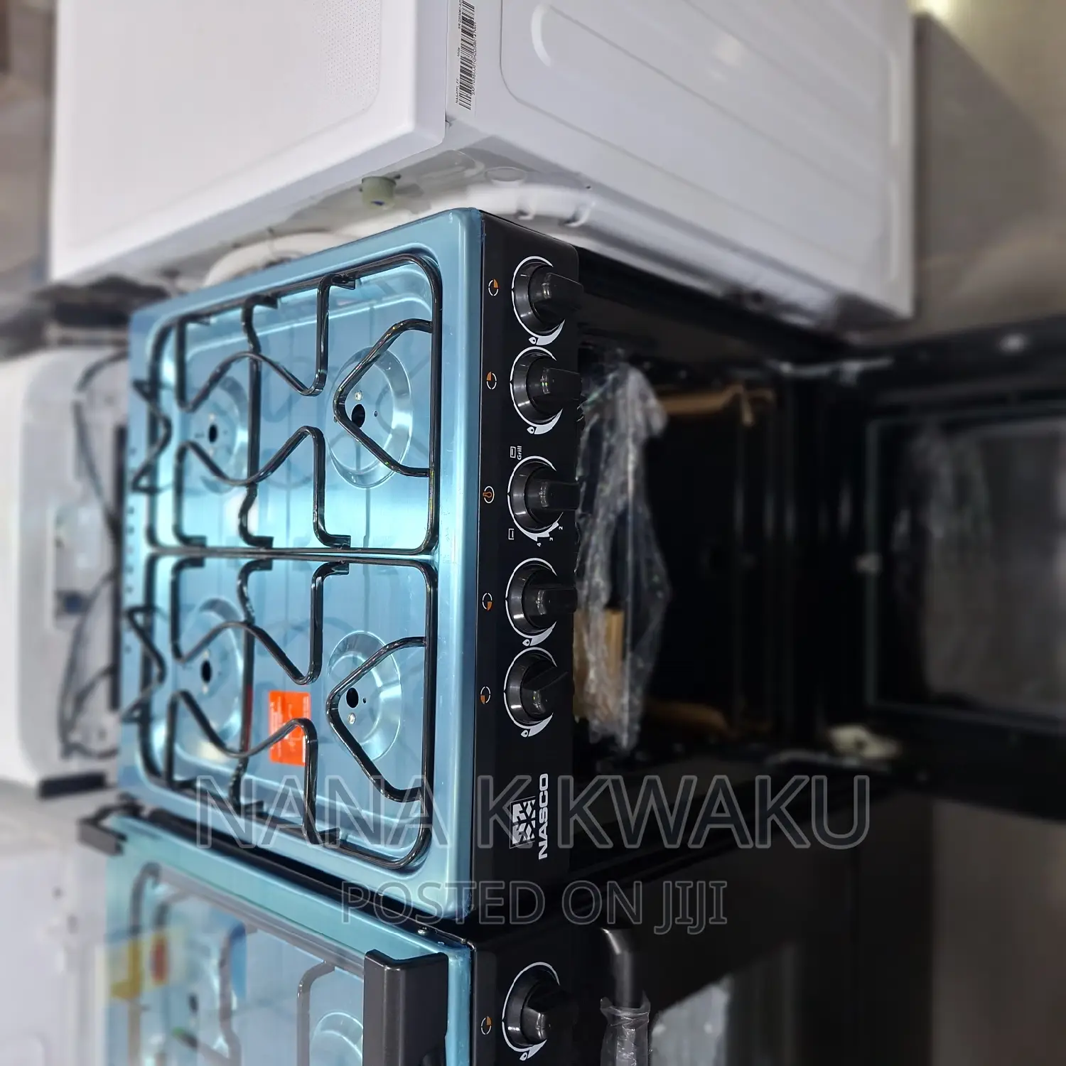 Black_nasco 4 Burner Gas Cooker With Oven Grill