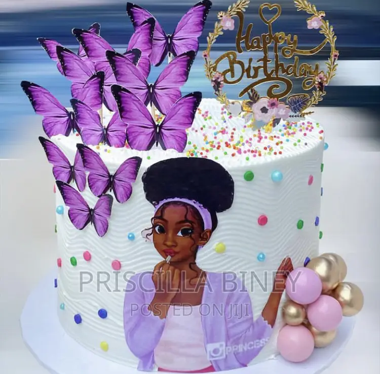 Girly Whipped Cream Birthday Cake