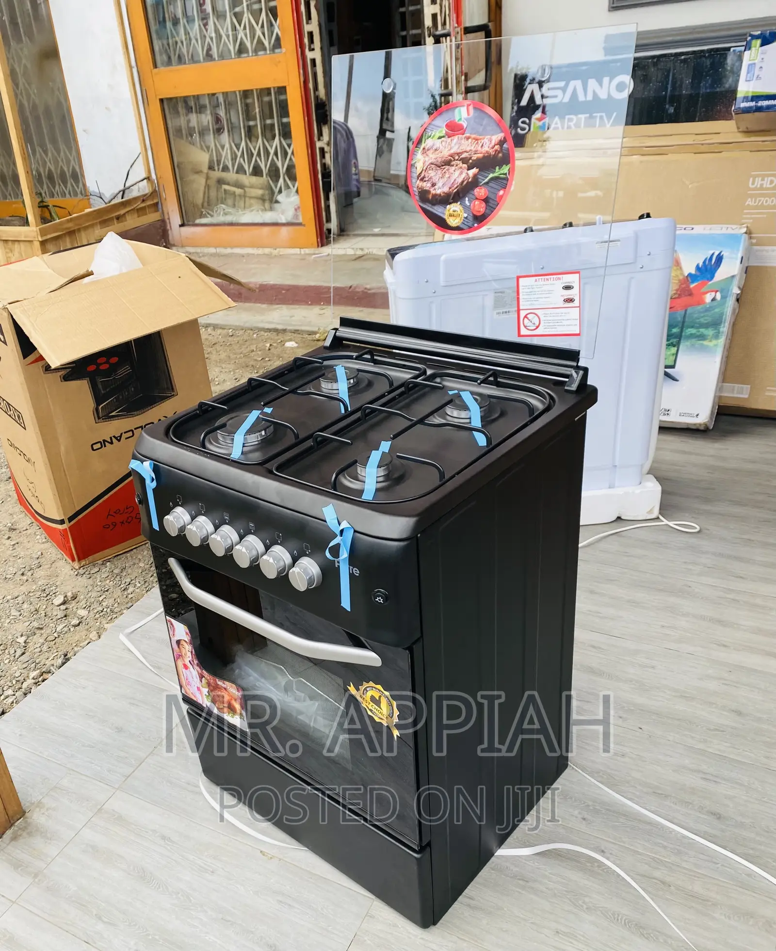 Free Standing Ferre 60x60 4 Gas Burner With Oven(Black) 