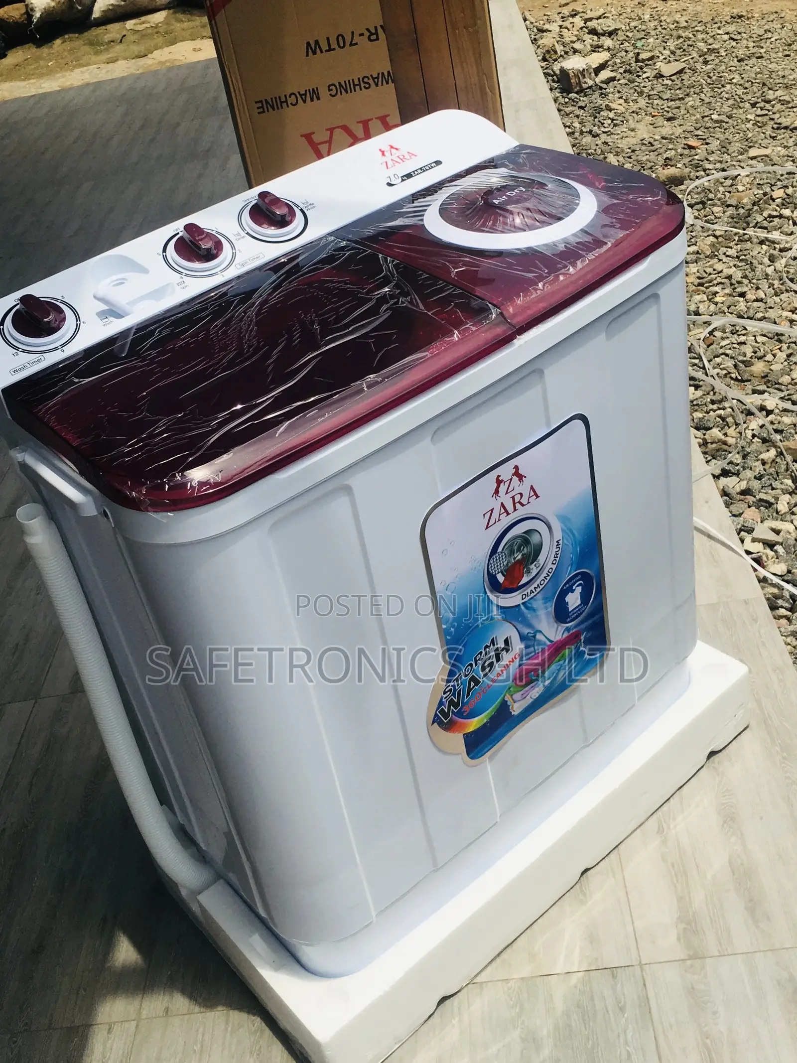 Semiautomatic Topload Washingmachine Red/White 7kg Zara