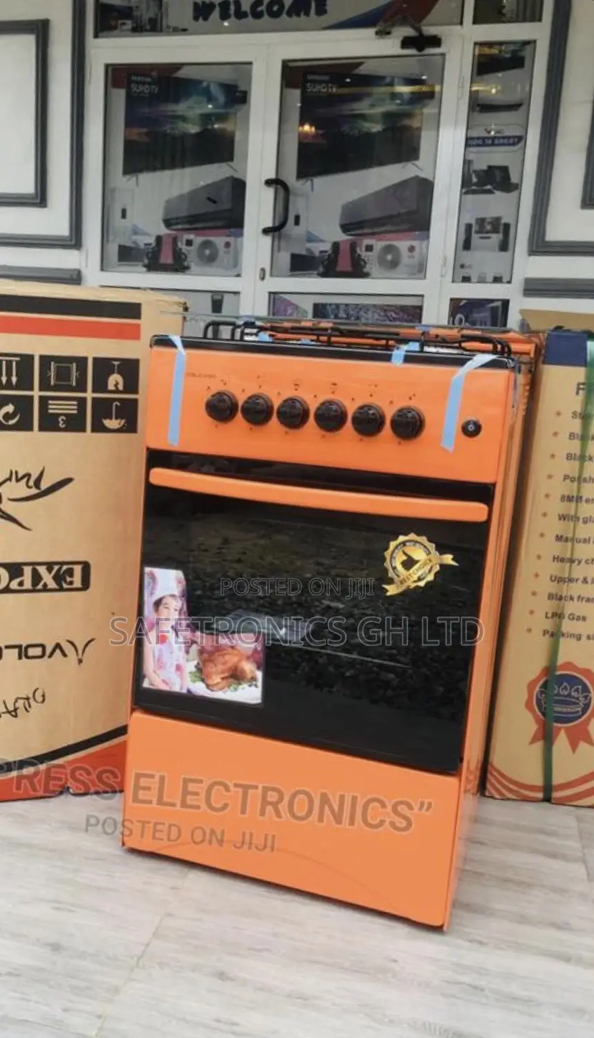 Orange Volcano 4 Gas Cooker Oven With Grill 50x59 Cooker