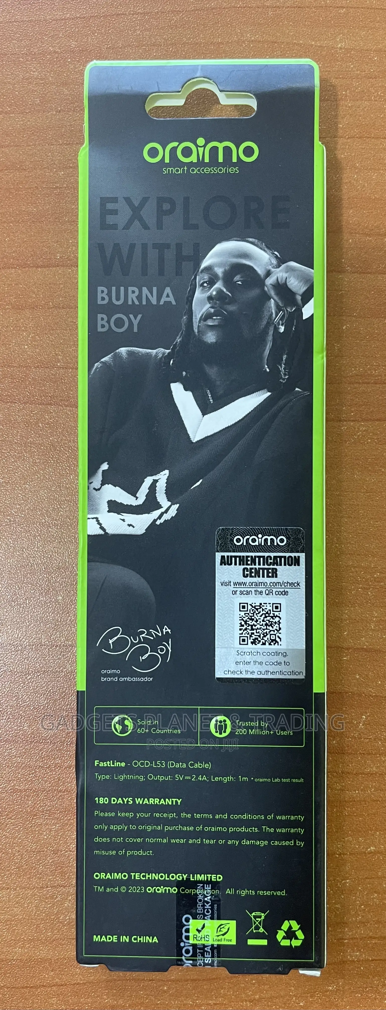 ORAIMO Lightning Cable 2 a 1 M OCD-L53
