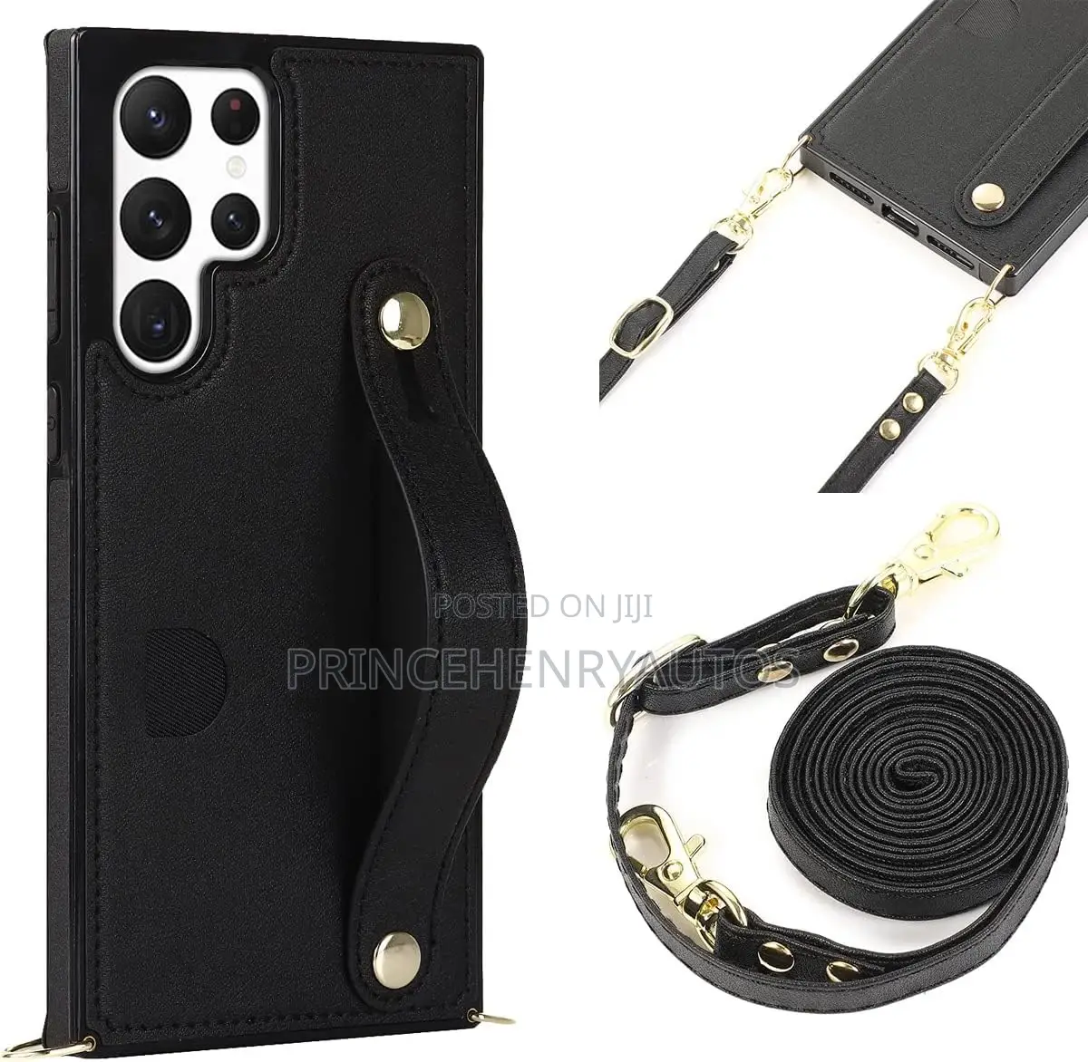Ysnzaq Crossbody Strap Wallet Card Slot Holder for S22 Ultra