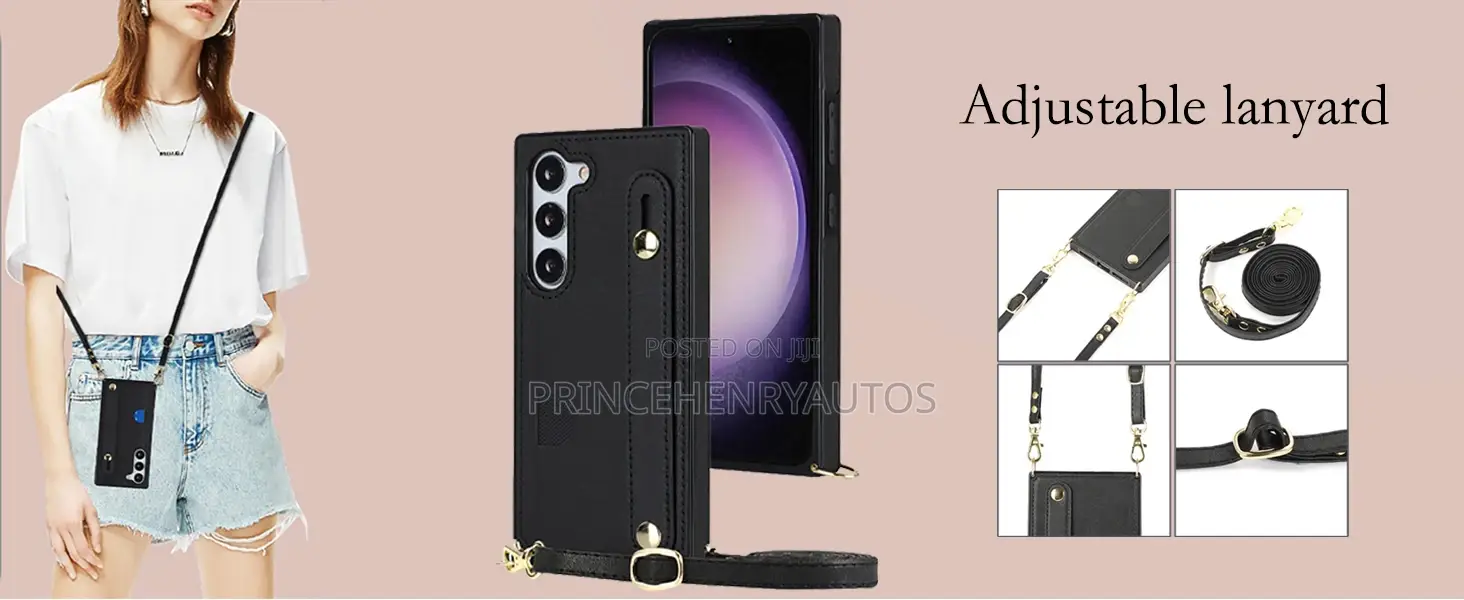 Ysnzaq Crossbody Strap Wallet Card Slot Holder for S22 Ultra