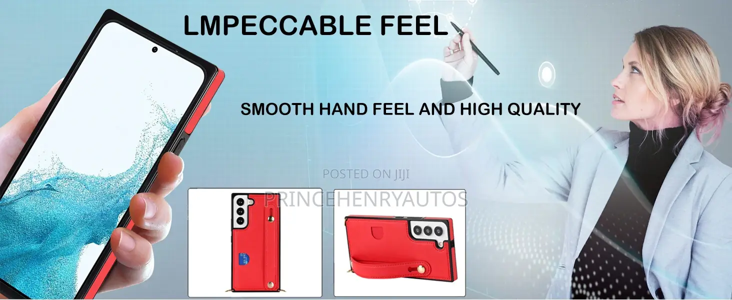 Ysnzaq Crossbody Strap Wallet Card Slot Holder for S22 Ultra