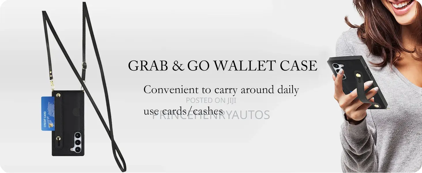 Ysnzaq Crossbody Strap Wallet Card Slot Holder for S22 Ultra