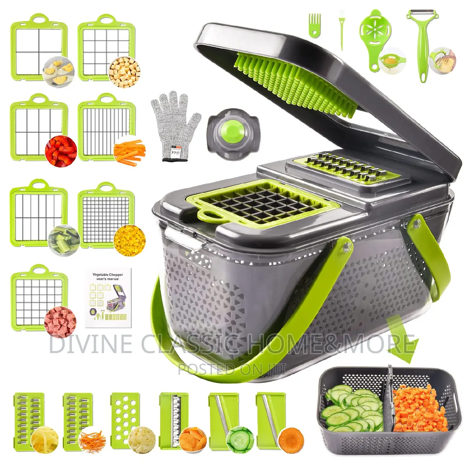 22-in-1 Multipurpose Vegies Chopper Veggie Mandoline Slicer